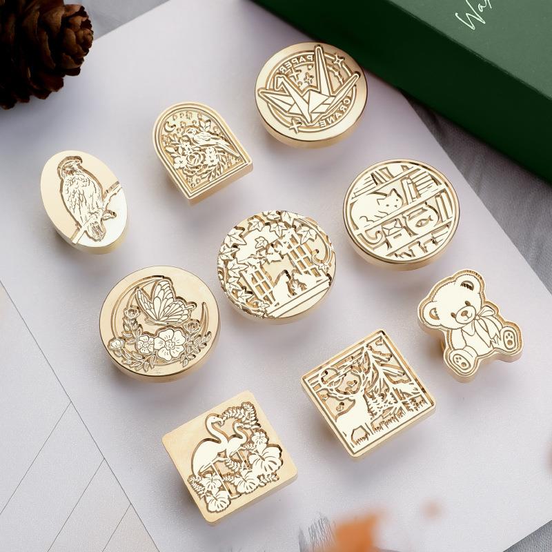 Wax Seal Stamp Set - Selo de cera botânica animal, selo