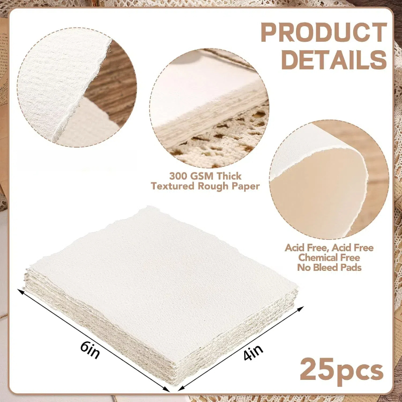 Ink Blotter Paper - 25 folhas de papel aquarela, papel