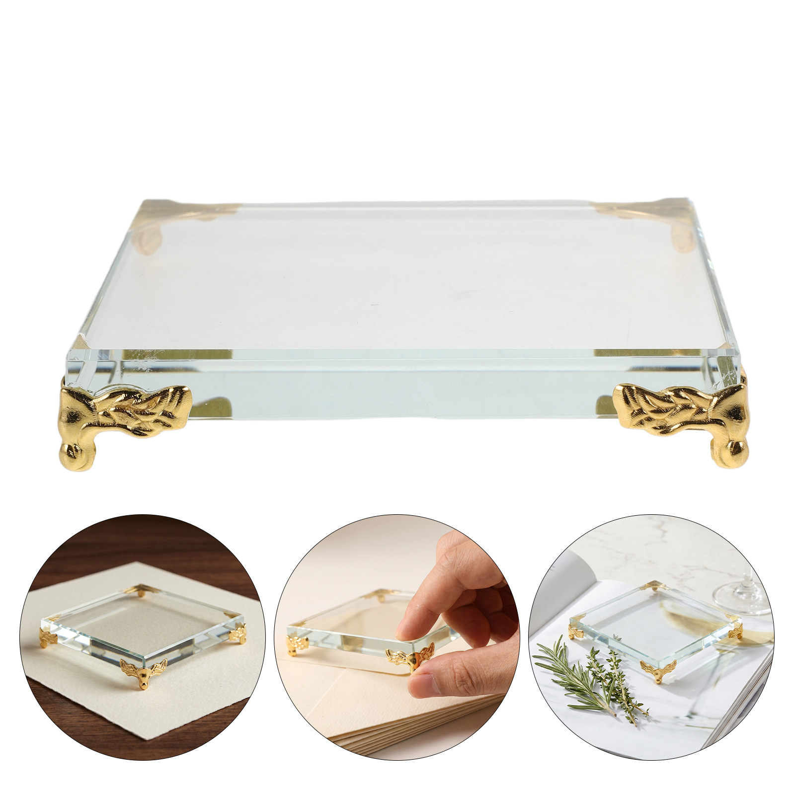 Paper Weight Crystal - Peso de papel quadrado de cristal